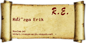 Rázga Erik névjegykártya